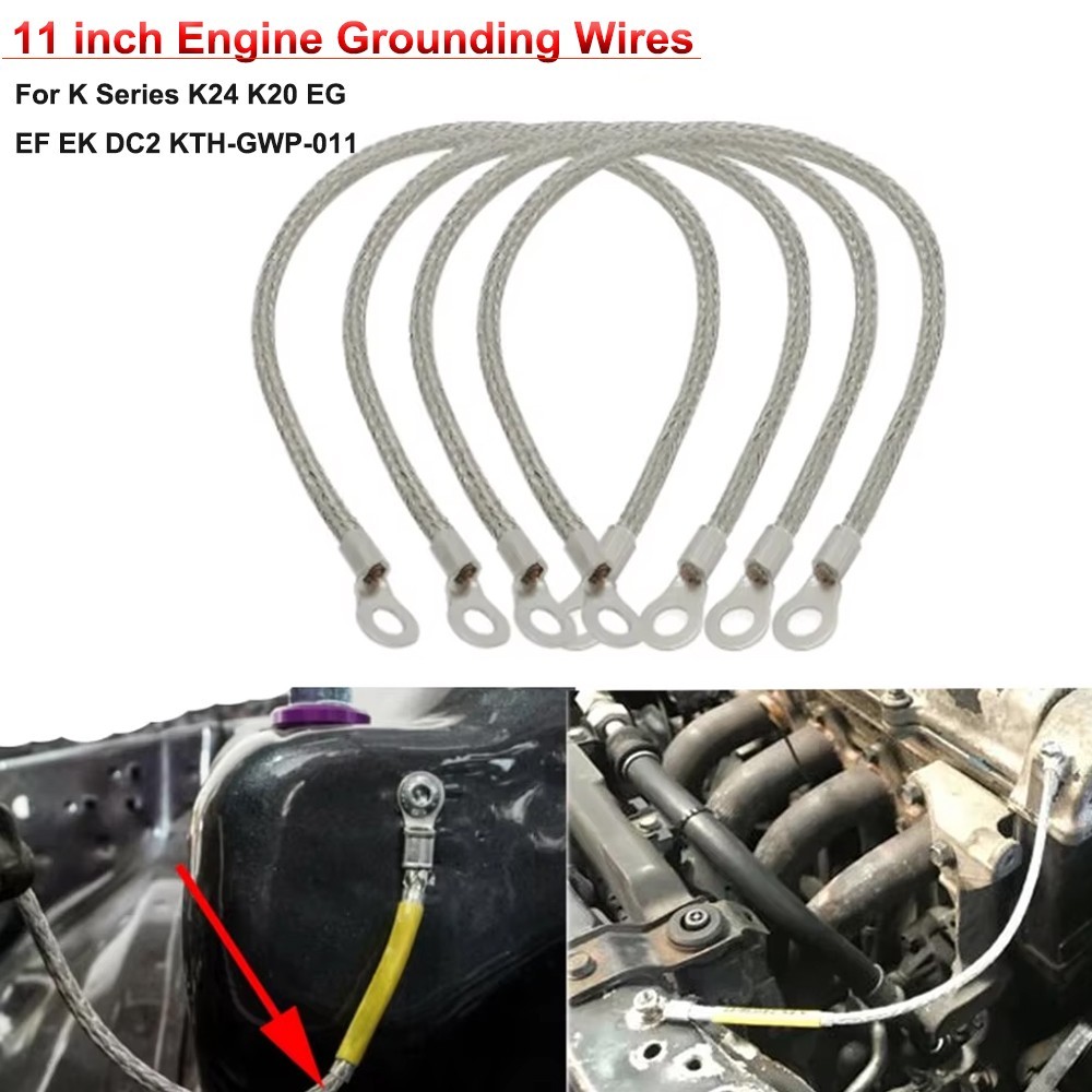 For K Series K24 K20 EG EF EK DC2 KTH-GWP-011 11 Inch Engine Ground Wire 2/4Pcs For K Series K24 K20 EG EF EK DC2 KTH-GWP-011 11 Inch Engine Ground Wire 2/4Pcs