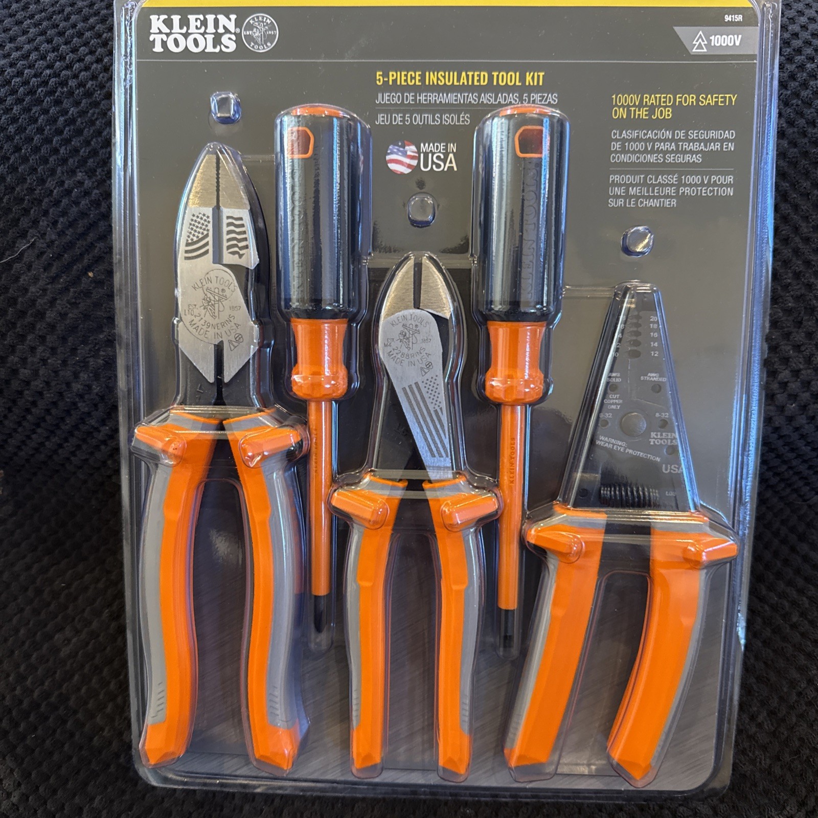 Klein Tools 9415R 1000V Insulated 5-Piece Electrician Tool Set