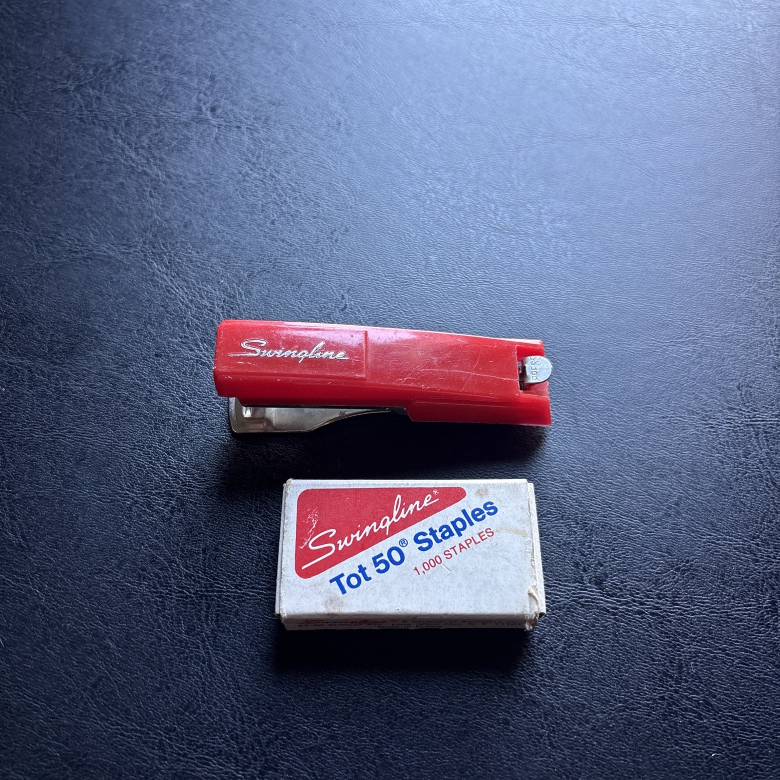 Vintage Red SWINGLINE Mini Stapler Office Space Tot Small Staples