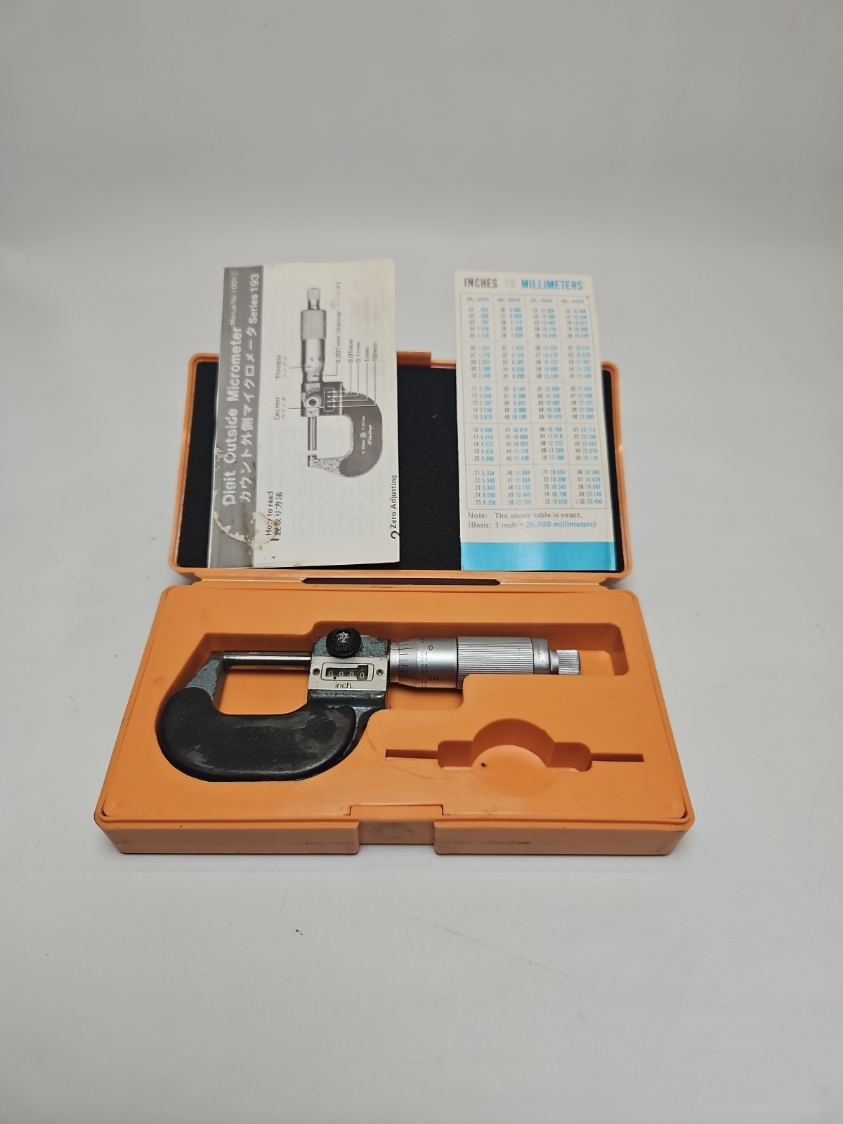 Mitutoyo 193-211 Mechanical Digit Outside Micrometer 0-1