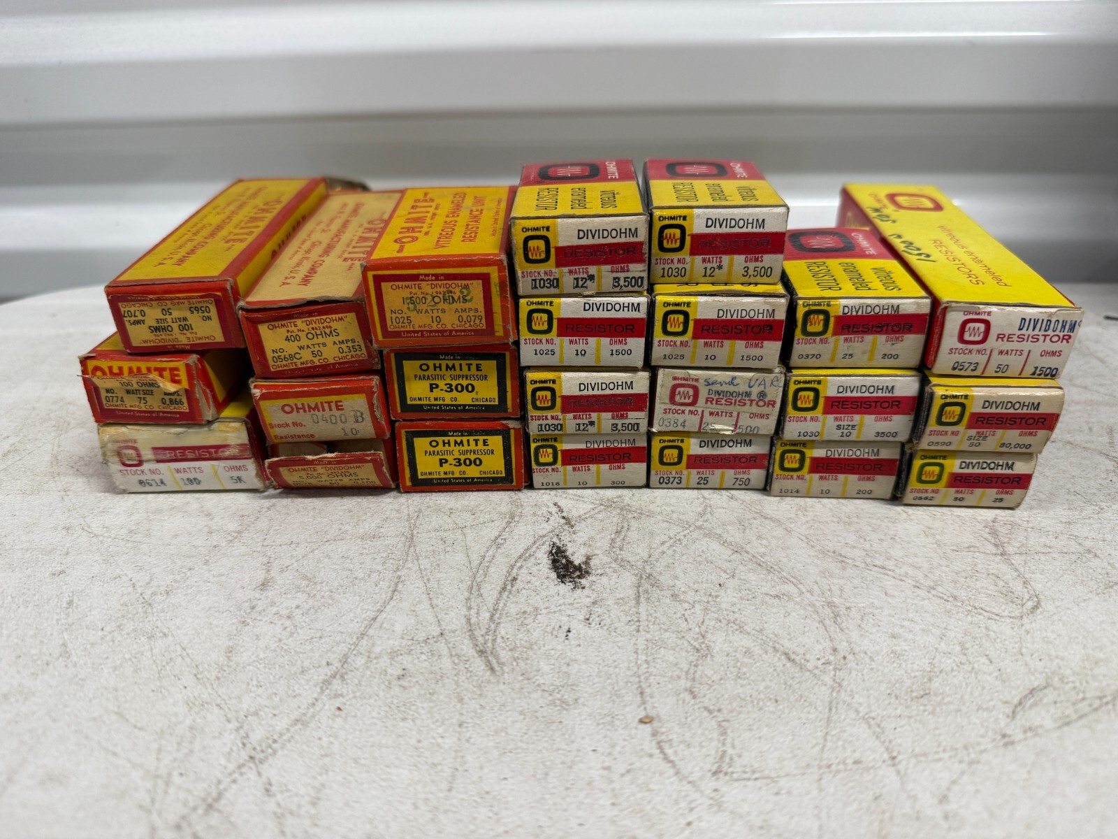 Ohmite Vintage Dividohm Resistors P-300 Suppressors Lot