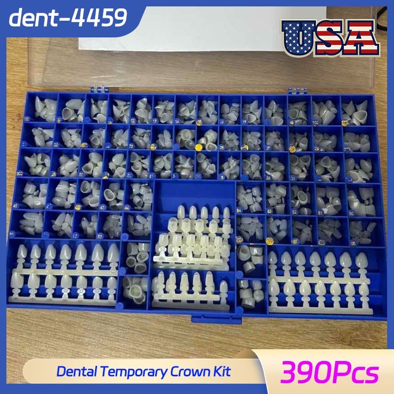Dental Temporary Crown Kit Anterior & Posterior Teeth Preformed Tooth Caps 390Pc