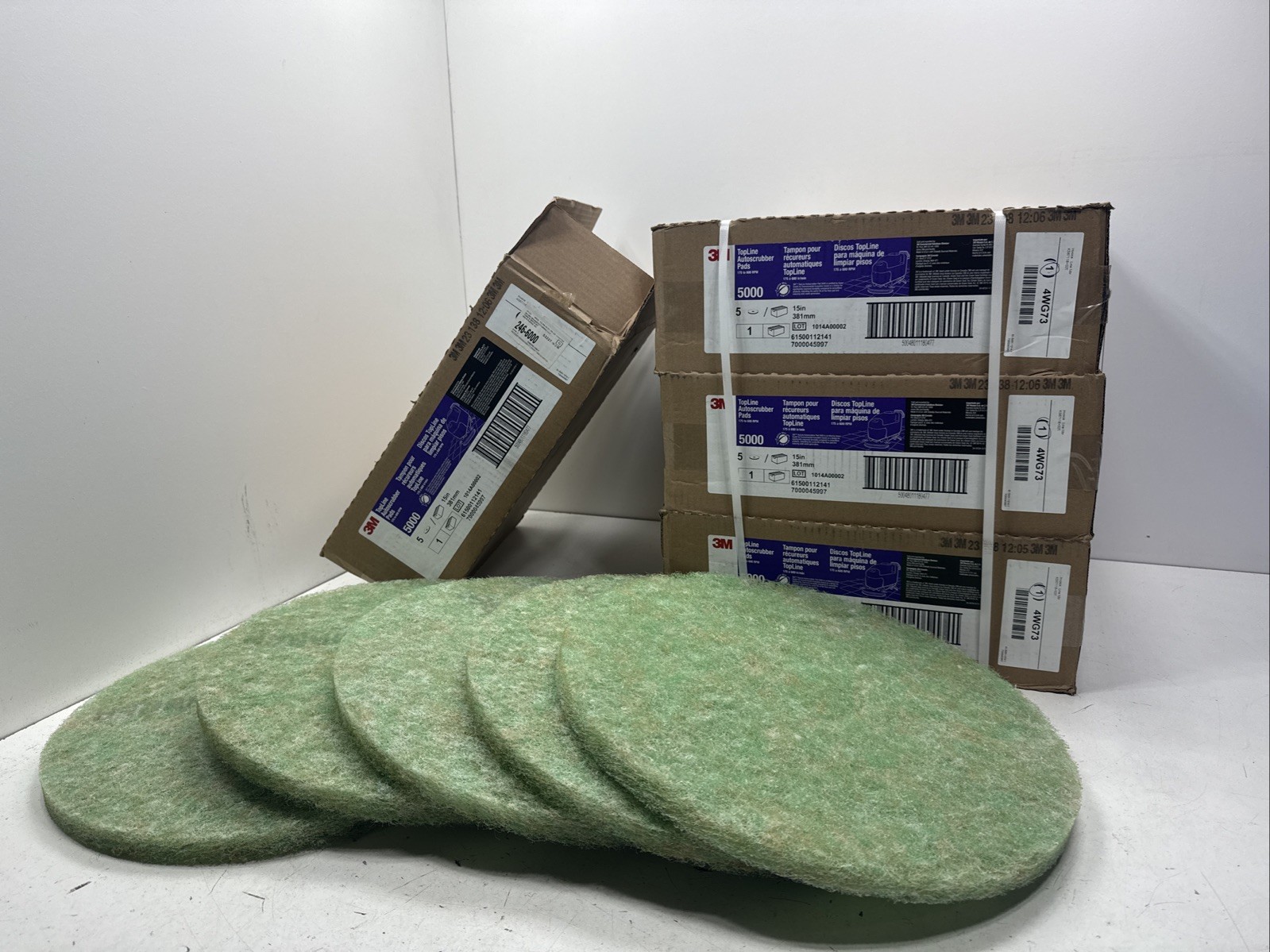 (Qty.4 Cases) 3M 7000045997 TopLine Auto scrubber Pad , 15in , 5 in a Case