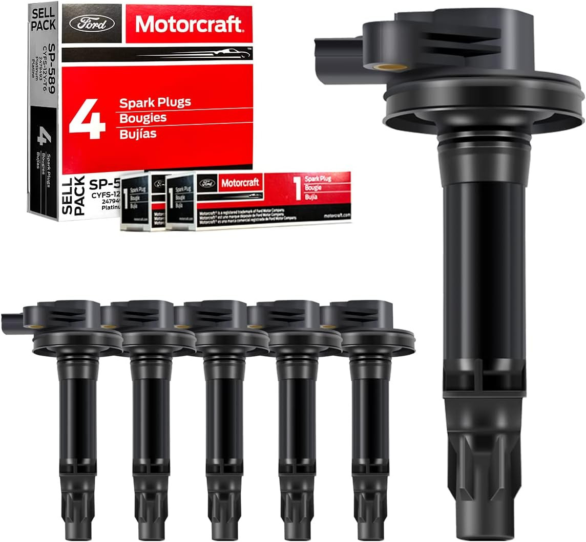 6Pcs Ignition Coil Pack & 6Pcs Motorcraft Platinum Spark Plug SP520 Compatible w