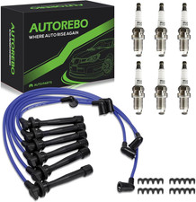 Set of 6PCS Ignition Spark Plug Wires 671-6220 3878 RC-XX91 & 6 Iridium Spark Pl picture