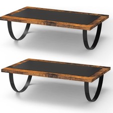 2PCS Under Desk Ergonomic Wood Footrest Stool Rocker Balance Board for Relieving picture