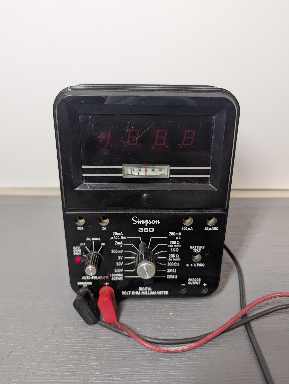 RARE Vintage 1970s Simpson 360-2 Milliammeter Volt Ohm Meter (Untested) AS/IS
