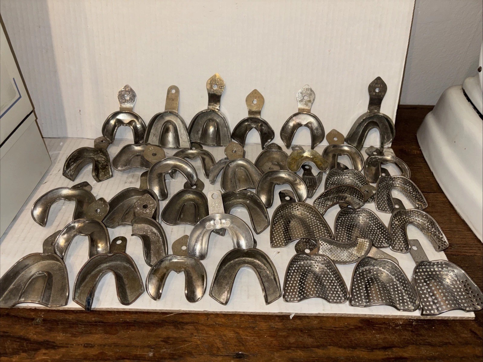 Vintage Metal Dental Impression Trays Molds Lot of 39