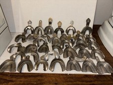 Vintage Metal Dental Impression Trays Molds Lot of 39 picture