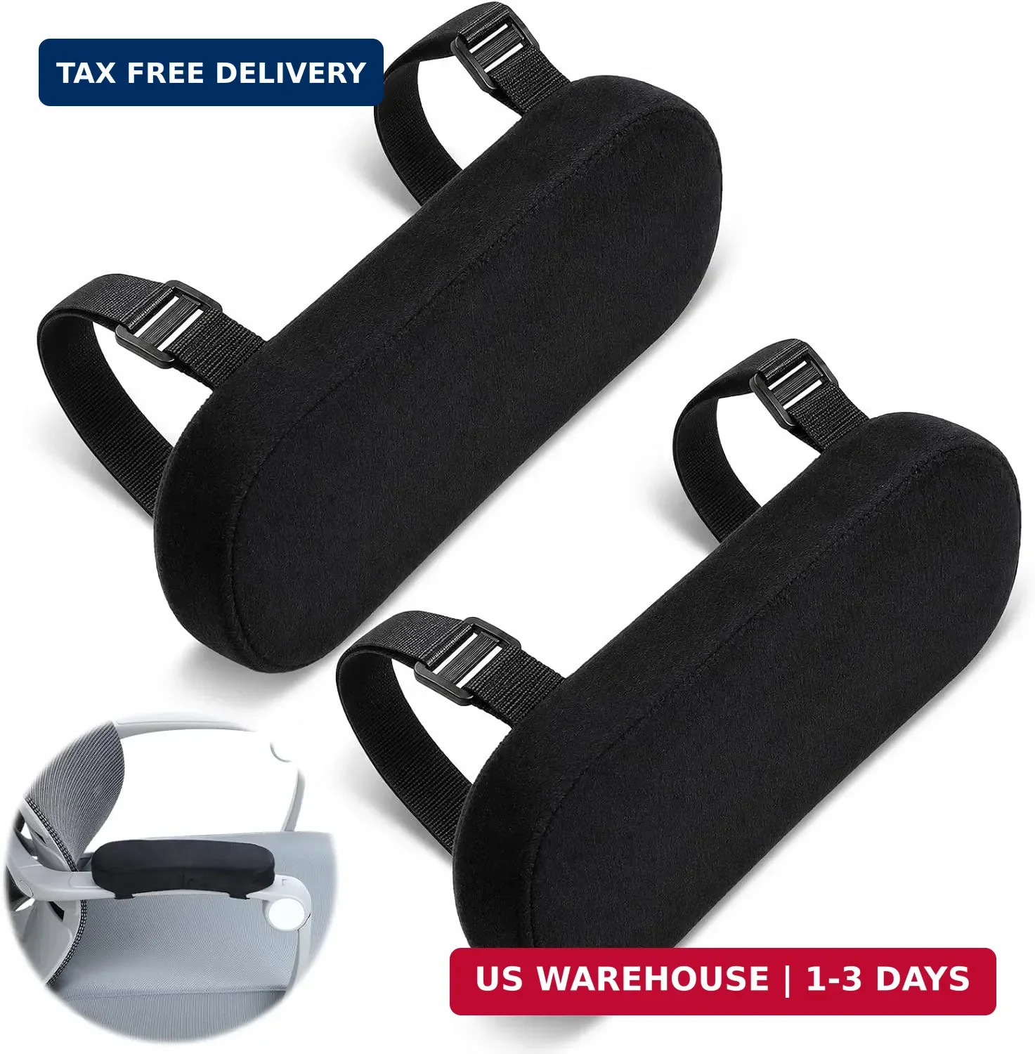 2 Pack Non-Slip Armrest Pads Ergonomic Thick Memory Foam Arm Pads for Office, Ga 2 Pack Non-Slip Armrest Pads Ergonomic Thick Memory Foam Arm Pads for Office, Ga