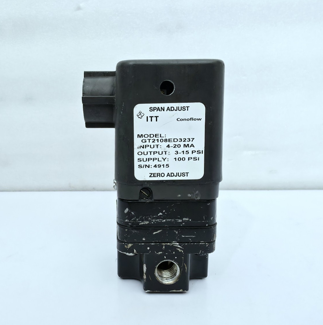 ITT GT2108ED3237 CONOFLOW ELECTRO-PNEUMATIC TRANSDUCER FAST SHIPPING