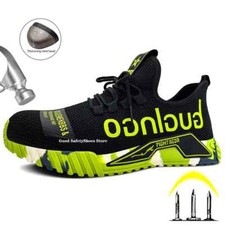 Men's Breathable Safety Work Shoes Steel Toe Anti-Smash Indestructible Sneakers picture