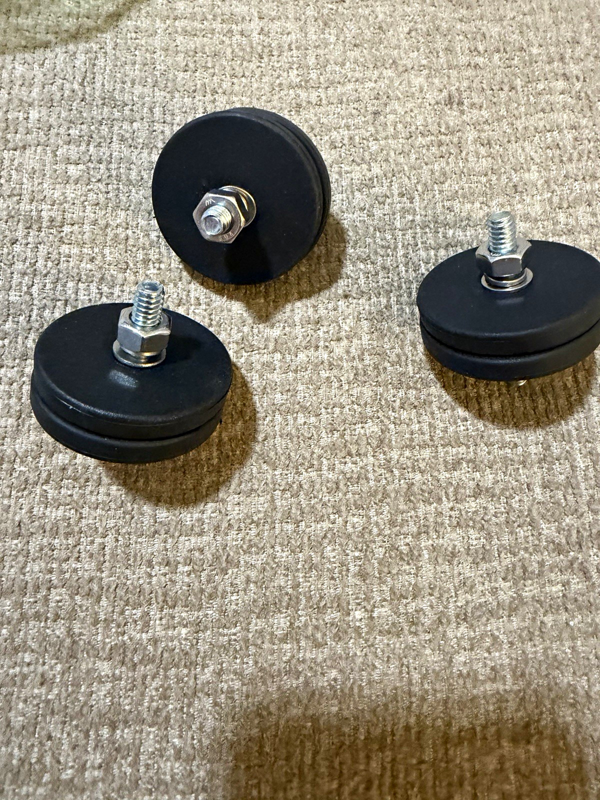 Lot of 6 Heavy Duty Magnetic Mount Bases 30LB Neodymium Rubber Coated Stud
