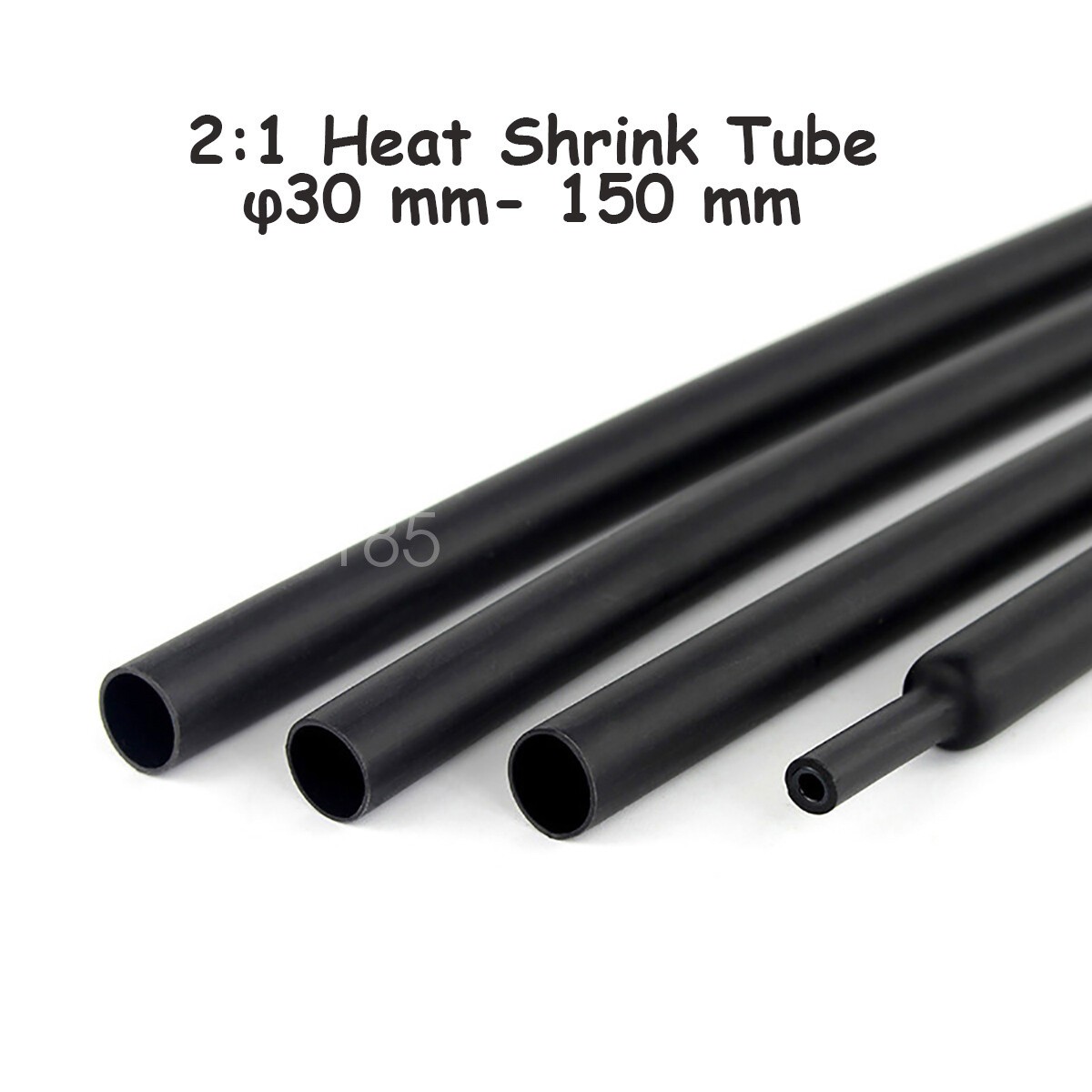 2:1 Heat Shrink TubeBlack Polyolefin Cable Wire Tubing Sleeving, Dia.30 - 150mm