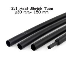 2:1 Heat Shrink TubeBlack Polyolefin Cable Wire Tubing Sleeving, Dia.30 - 150mm picture