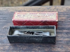 Vintage L. S. Starrett No. 4 Screw Pitch Gage Gauge w/ Box USA  picture