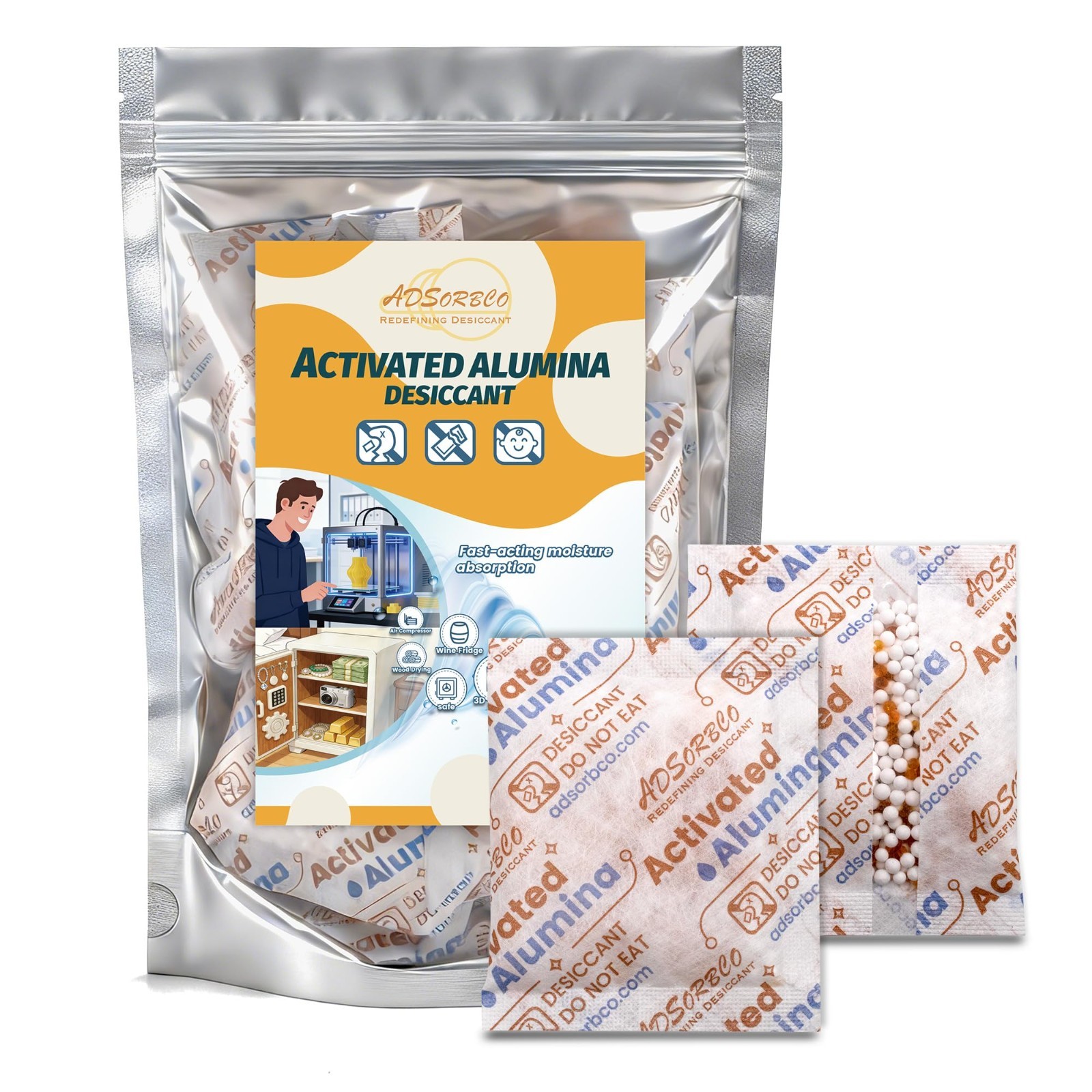 Adsorbco 20Gram 15PCS Activated Alumina Desiccant