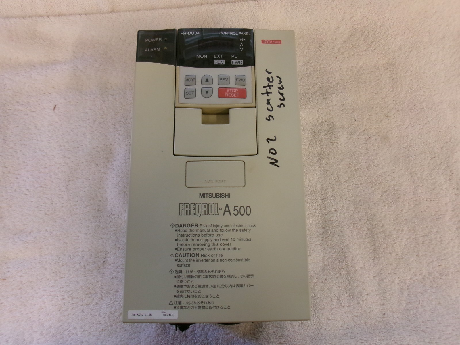 Mitsubishi A500 Inverter      380/480V     FR-A540-1.5K