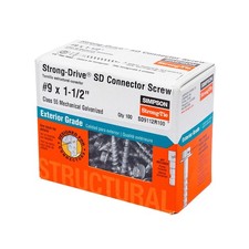 Simpson Strong-Tie SD9112R100 Galvanized Hex Head Connector Screw #9 x 1.5 in. picture