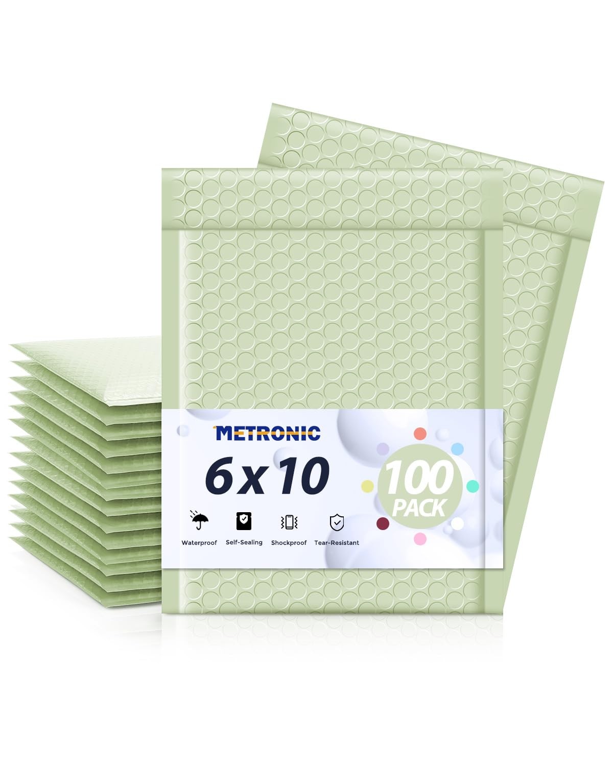 Bubble Mailers 6x10 Inch 100 Pack Mint Green Padded Envelopes