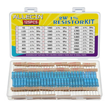 25 Values 2W Metal Film Resistor Kit from 1 Ohm to 1M Ohm 2 Watt 1% Resistors picture