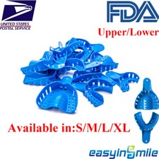 12Pcs Dental Impression Trays Perforated Plastic Trays S/M/L/XL Upper/Lower picture