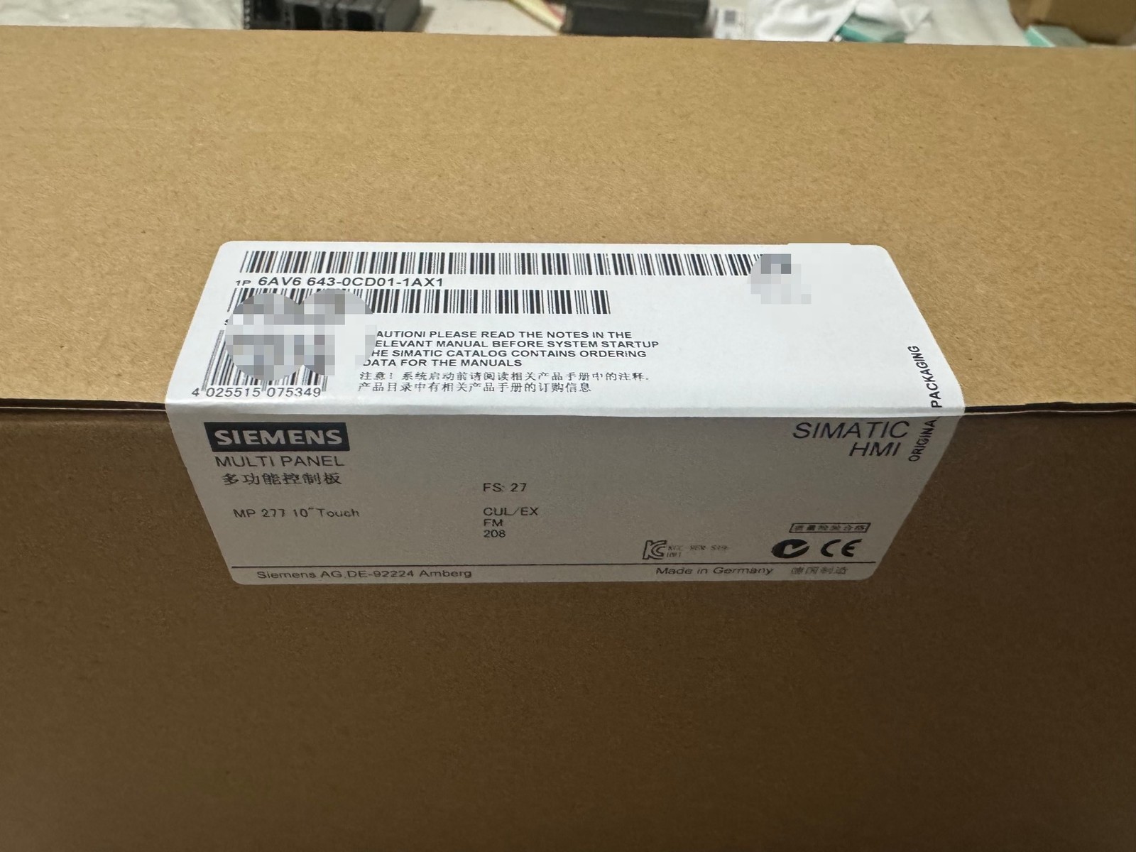 1PC New Siemens 6AV6643-0CD01-1AX1 HMI Touch Panel Industrial Automation