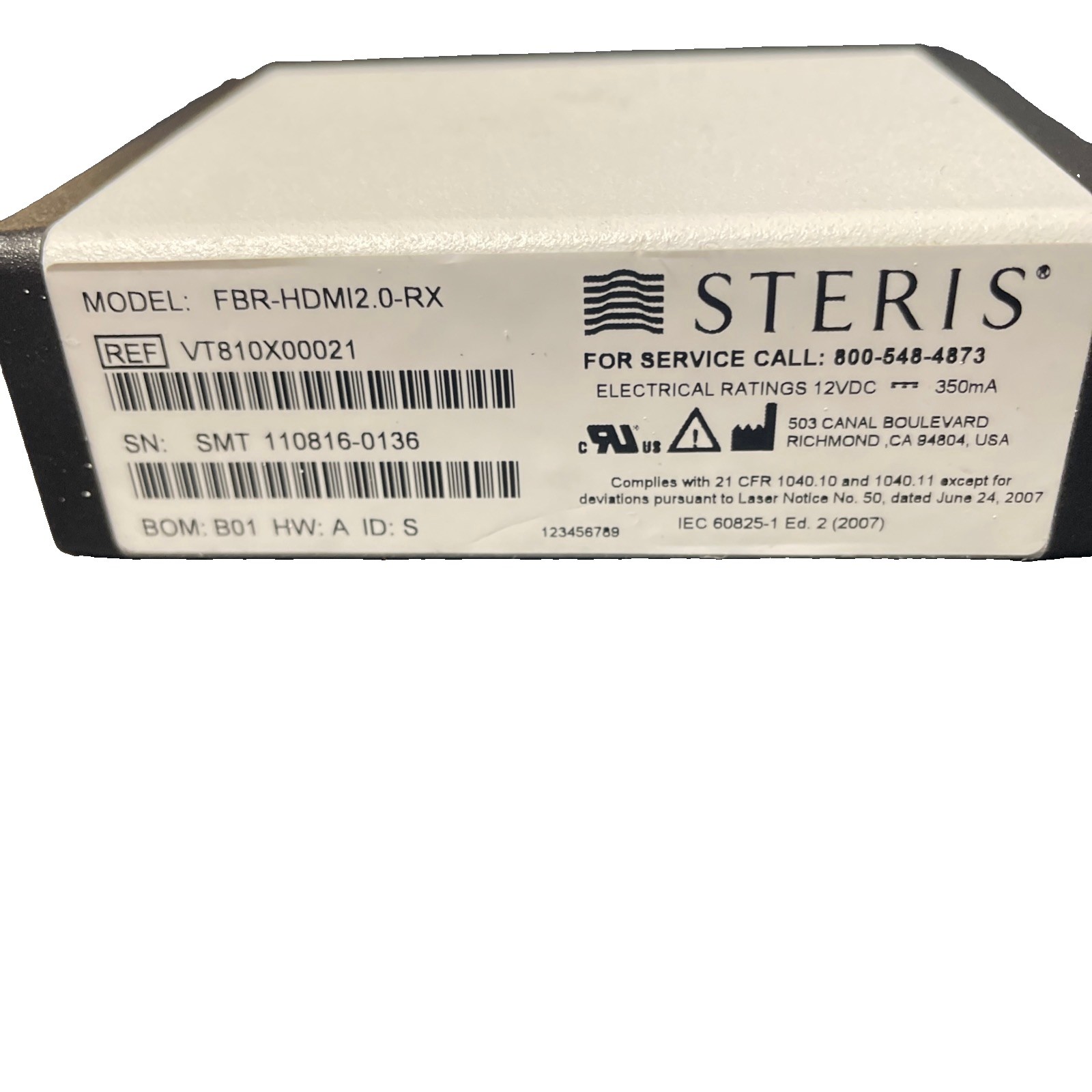 STERIS FBR-HDMI2.0-RX Video Converter DVI to Fiber Optic Module STERIS FBR-HDMI2.0-RX Video Converter DVI to Fiber Optic Module