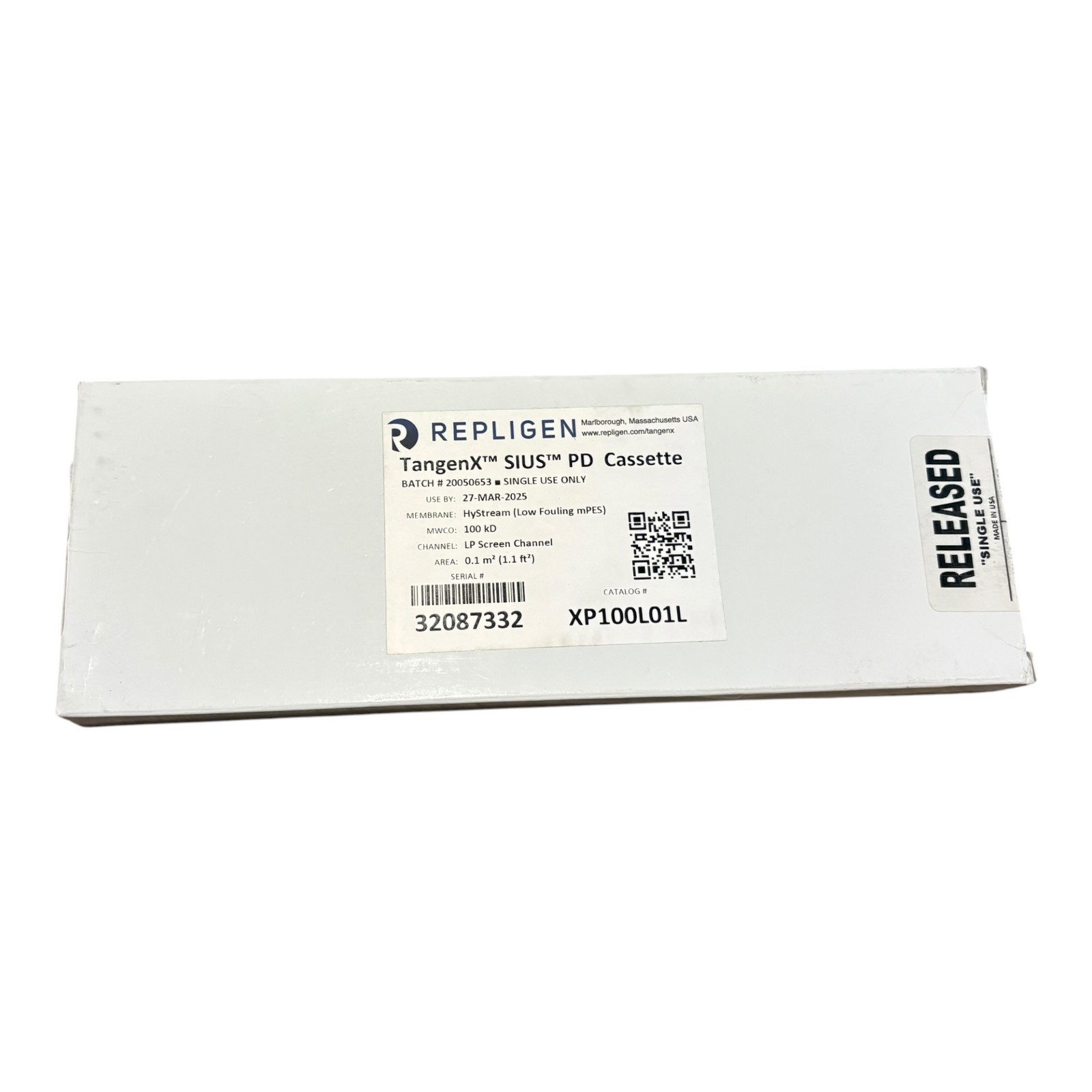 Repligen TangenX SIUS PD Cassette XP100L01L 100 kD 0.1m² EXPIRED