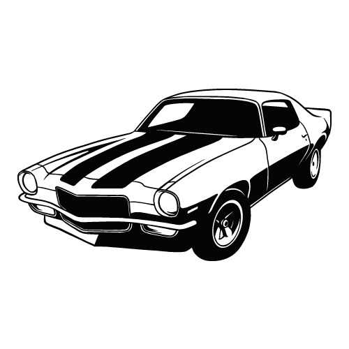 CHEVY-CHEVROLET CAMARO Z28 CLIPART-VECTOR CLIP ART GRAPHICS-DXF SVG EPS AI PNG