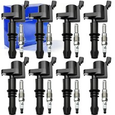 8PCS FD508 Ignition Coil Pack & Spark Plugs Compatible with Ford/Lincoln picture