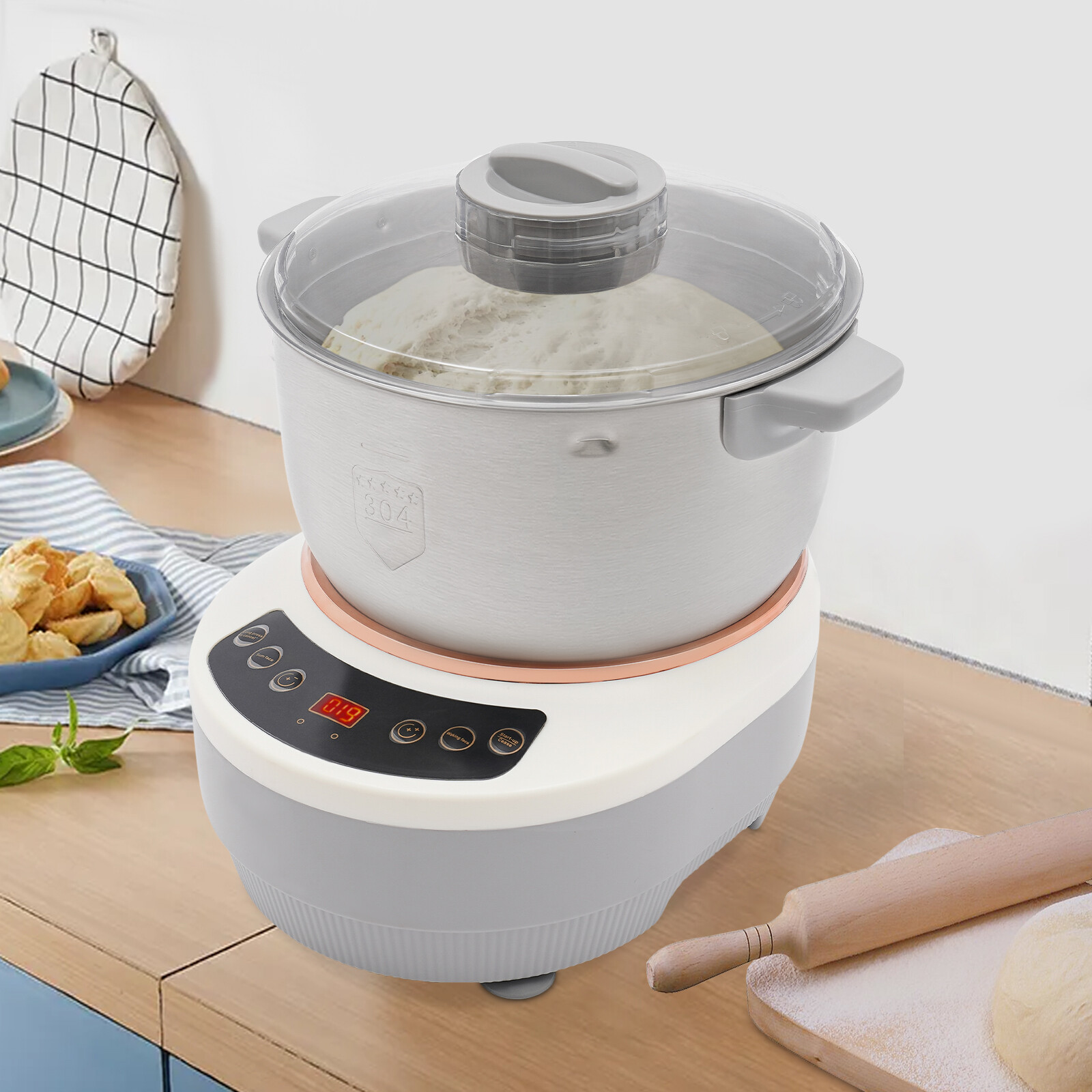 5L Electric Dough Maker with Ferment Function Dough Mixer Machine Flour ...
