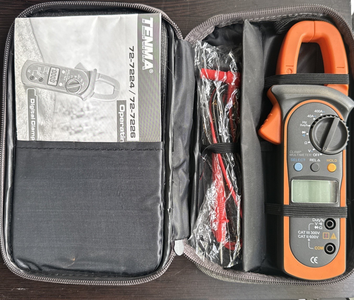 TENMA Digital Clamp Multimeter 72-7224 AC/DC Voltage Data Holds True RMS mstm