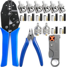 Coaxial Cable Tool Kit,Bnc Crimp Tool with 8PCS BNC/UHF Crimp Male Connectors 1P picture