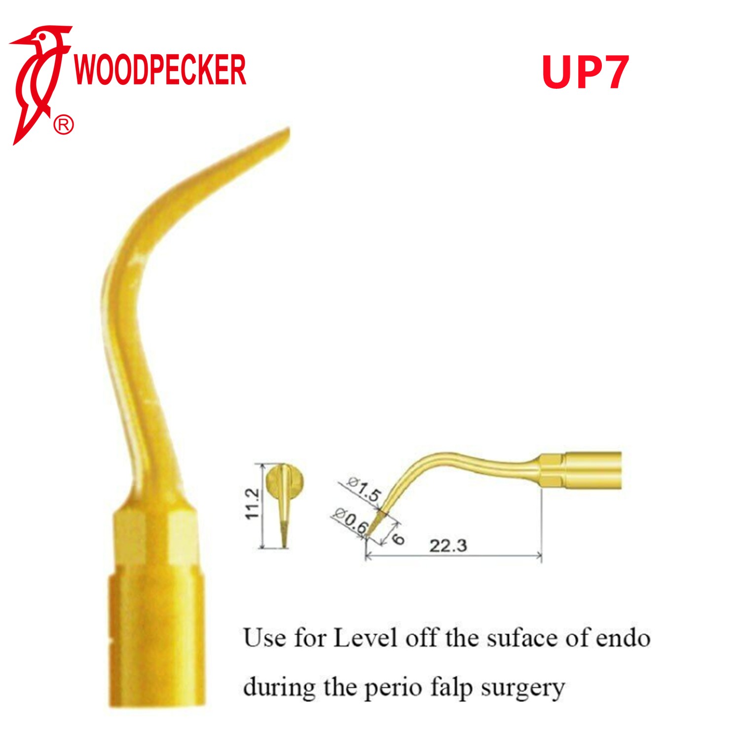 Woodpecker Dental Piezo Ultrasonic Bone Surgery Tip UP7 Fit US-II LED Surgery