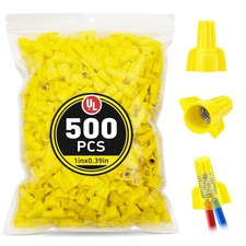 500 Pcs Yellow Electrical Wire Connectors - Wire Caps Screw Terminals - Twist Nu picture