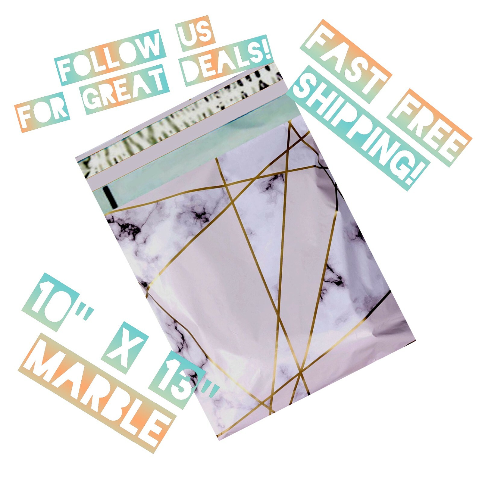 uPaknShip 10x13 Marble Designer Poly Mailers - Shipping Envelopes
