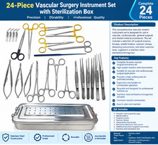 Vascular Surgical Comprehensive Tool Set of 24-Pcs & premium Sterilization Box picture