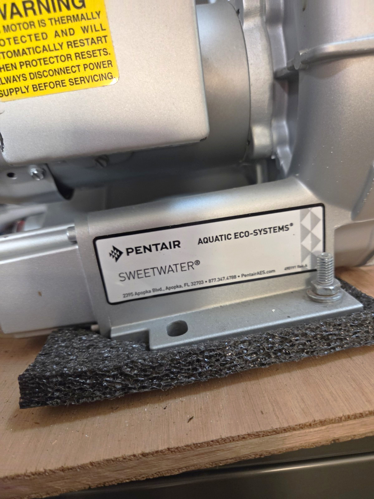 Pentair Aquatic Eco-Systems Sweetwater S-21 Regenerative Blower 1/3 HP