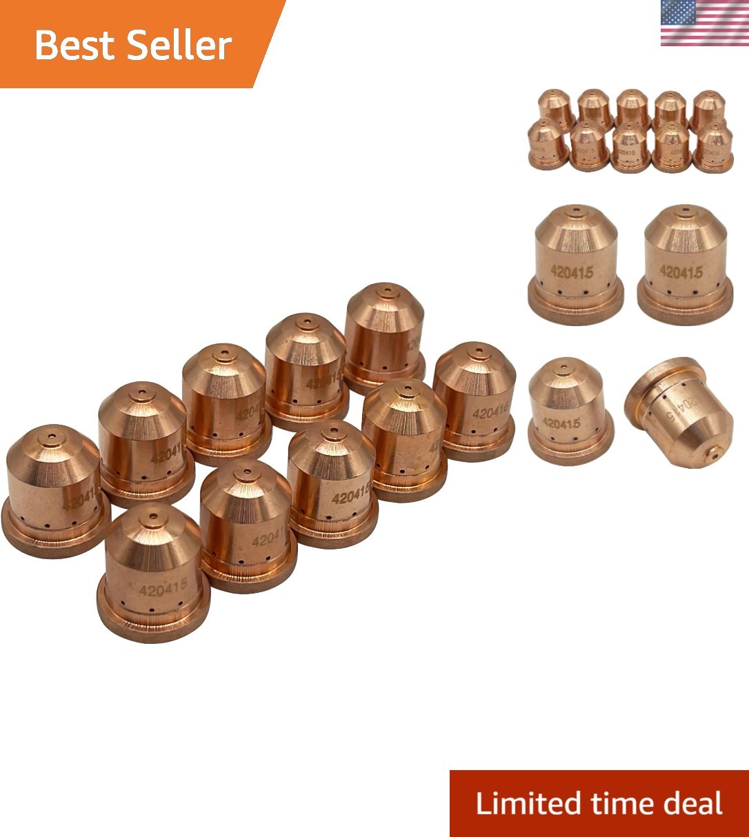 10Pcs Precision Gouging Nozzle Tips for Hypertherm PMX 10-45A Plasma Torches