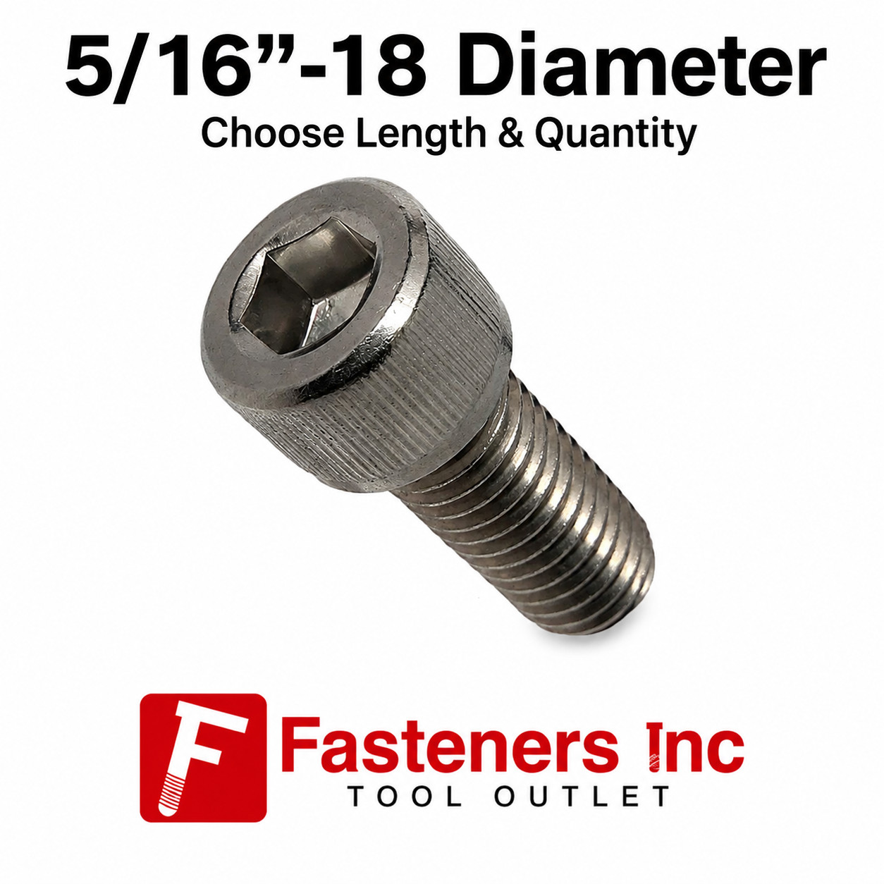 5/16-18 Socket Head Cap Screws Allen Hex Drive Stainless Steel Bolts All Lengths