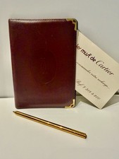 Authentic Vintage Cartier Must de Cartier Bordeaux Leather Planner Cover Wallet picture
