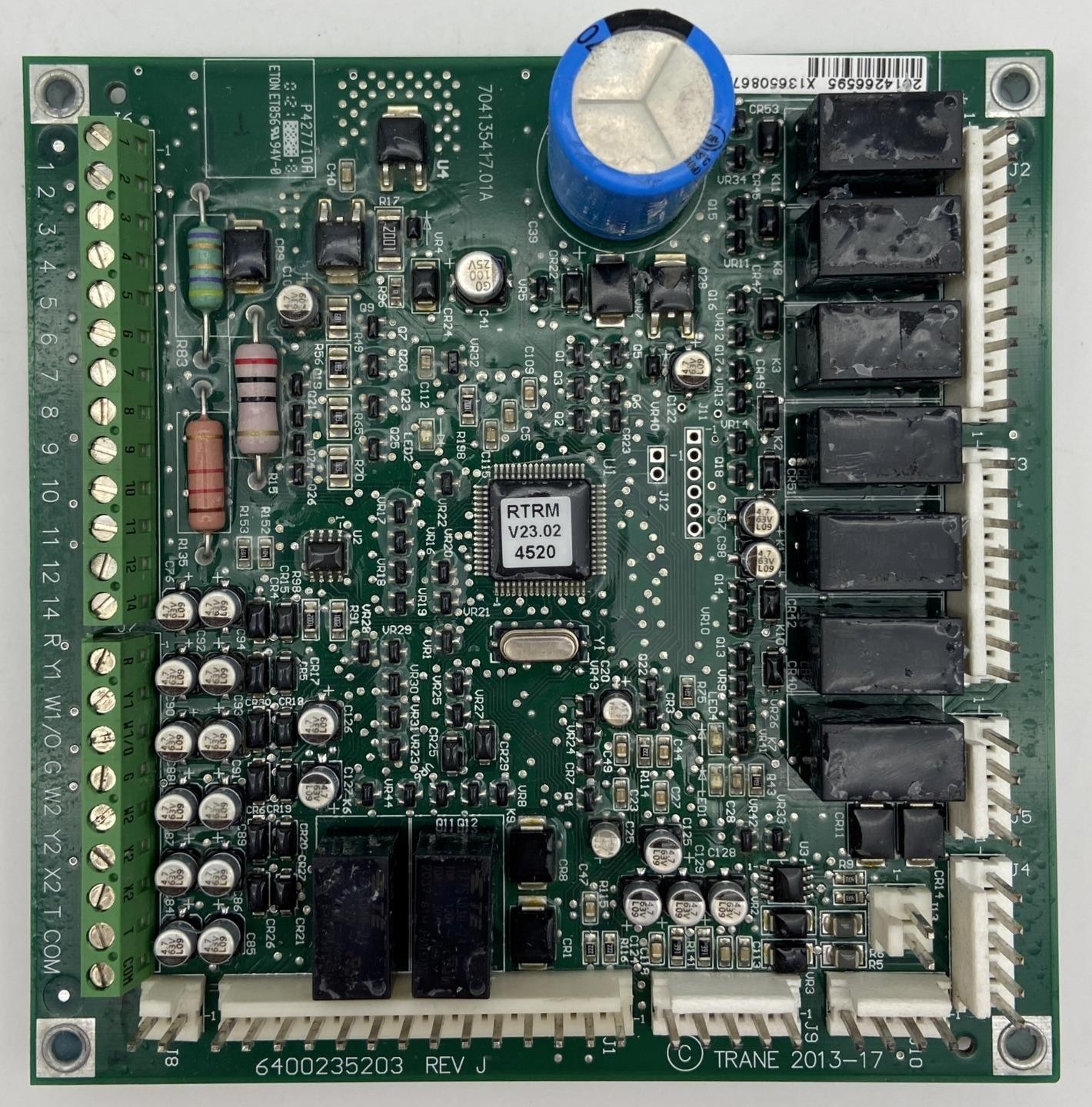 Trane X13650867230 RTRM V23.02 4520 Control Board 6400235203 Rev J ReliaTel HVAC