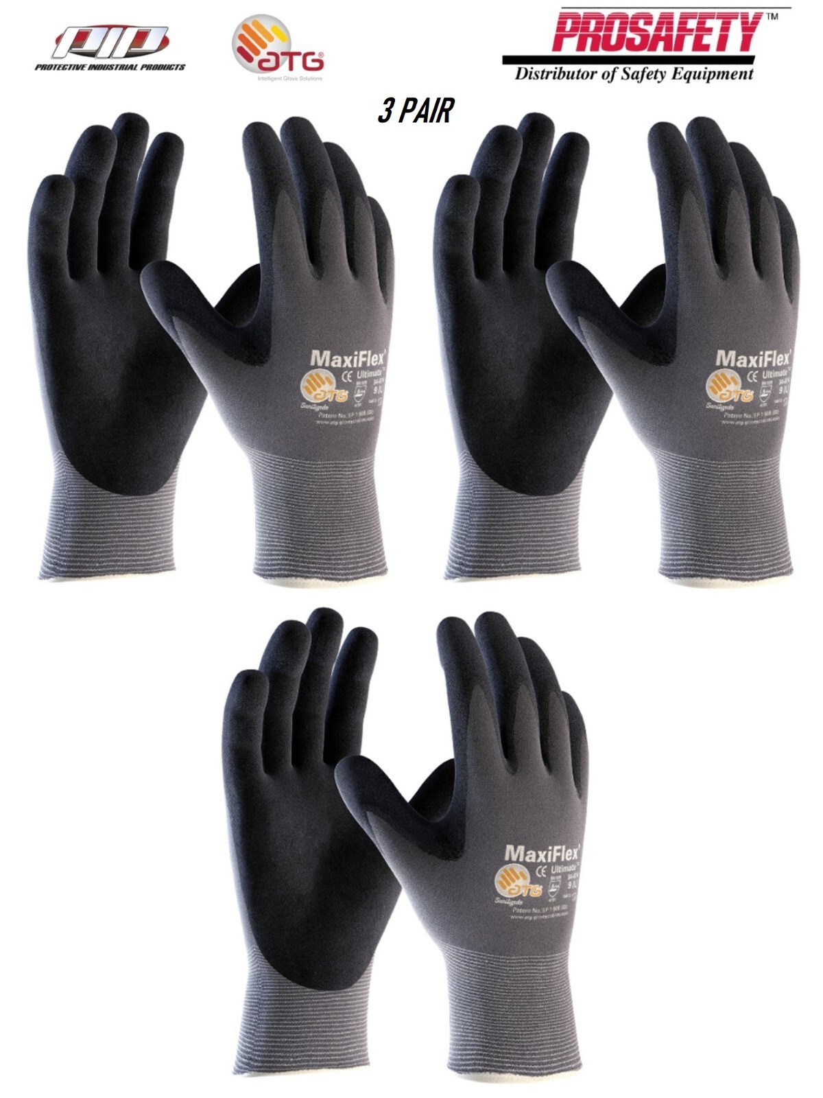 LOT 34-874 MaxiFlex Nitrile Grip Construction Landscaping Industrial WORK GLOVES
