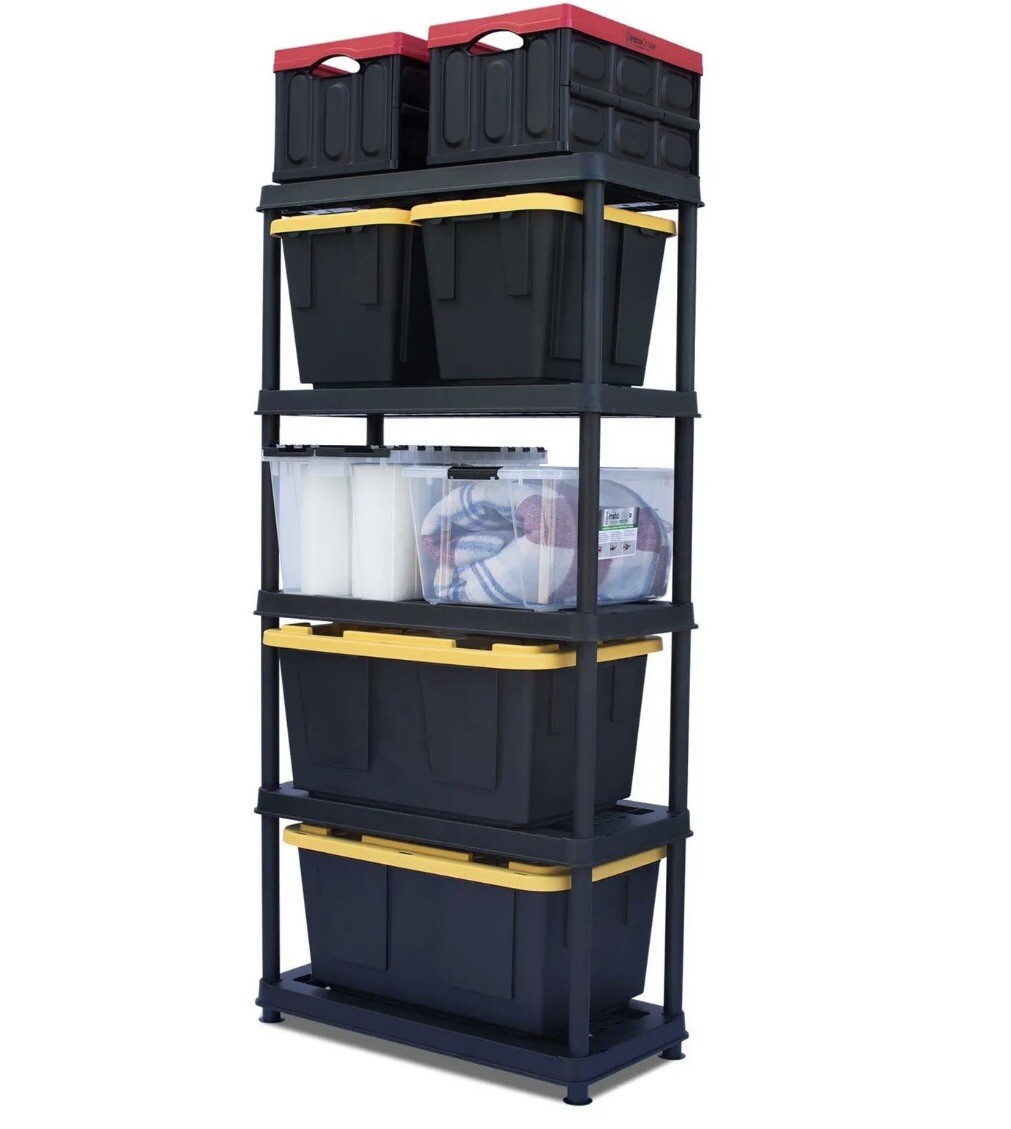 Greenmade Utility Storage Rack Black Total 750 lbs - 150 lbs per shelf Greenmade Utility Storage Rack Black Total 750 lbs - 150 lbs per shelf