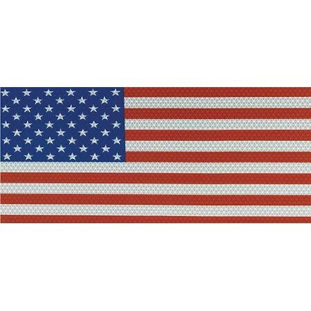 Oralite 18377 American Flag Decal,Reflect,14X7.75