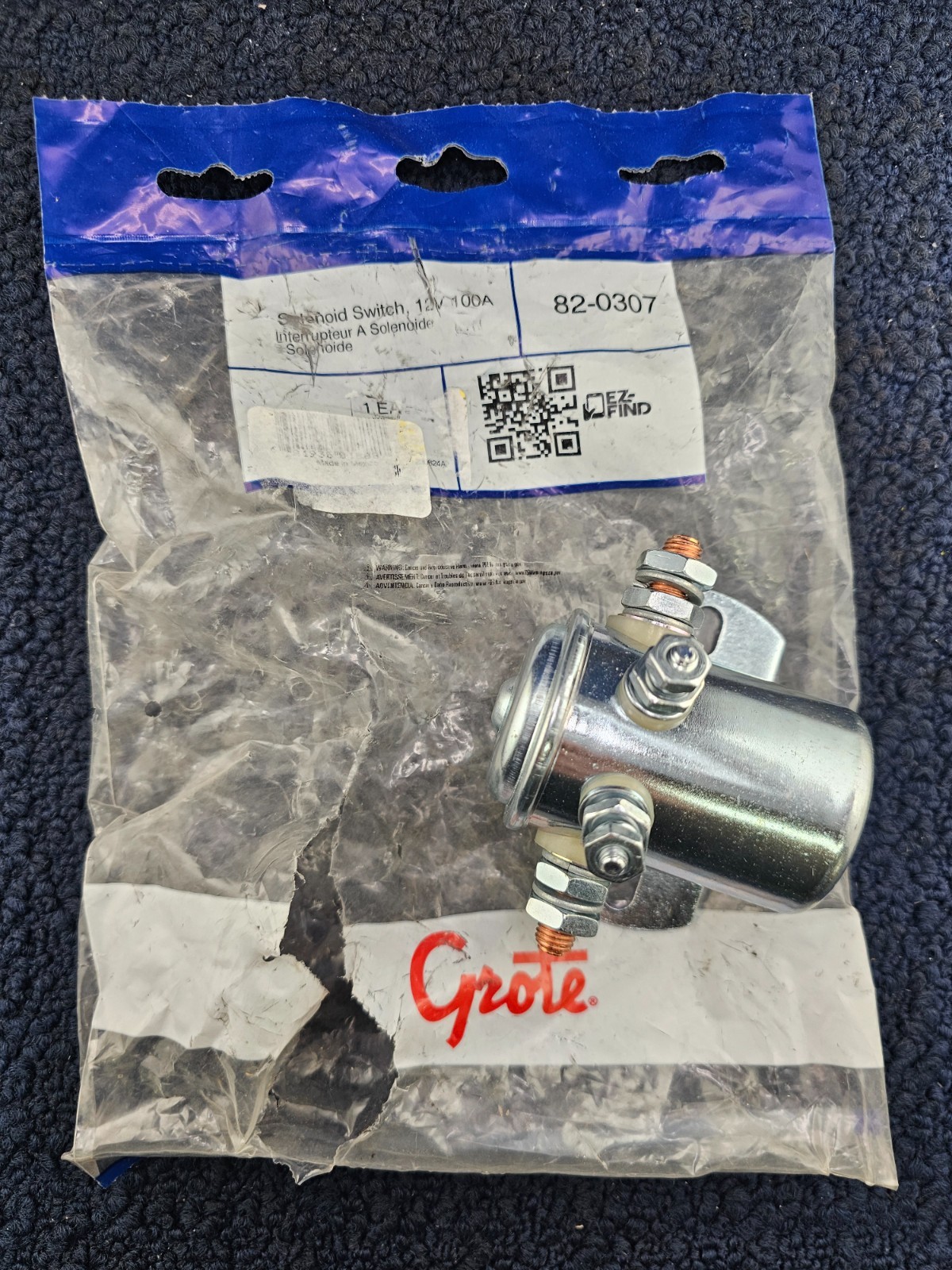 Grote 82-0307: Solenoid Switch, 85 Amp, 12V, Continuous Duty, 4 Terminal