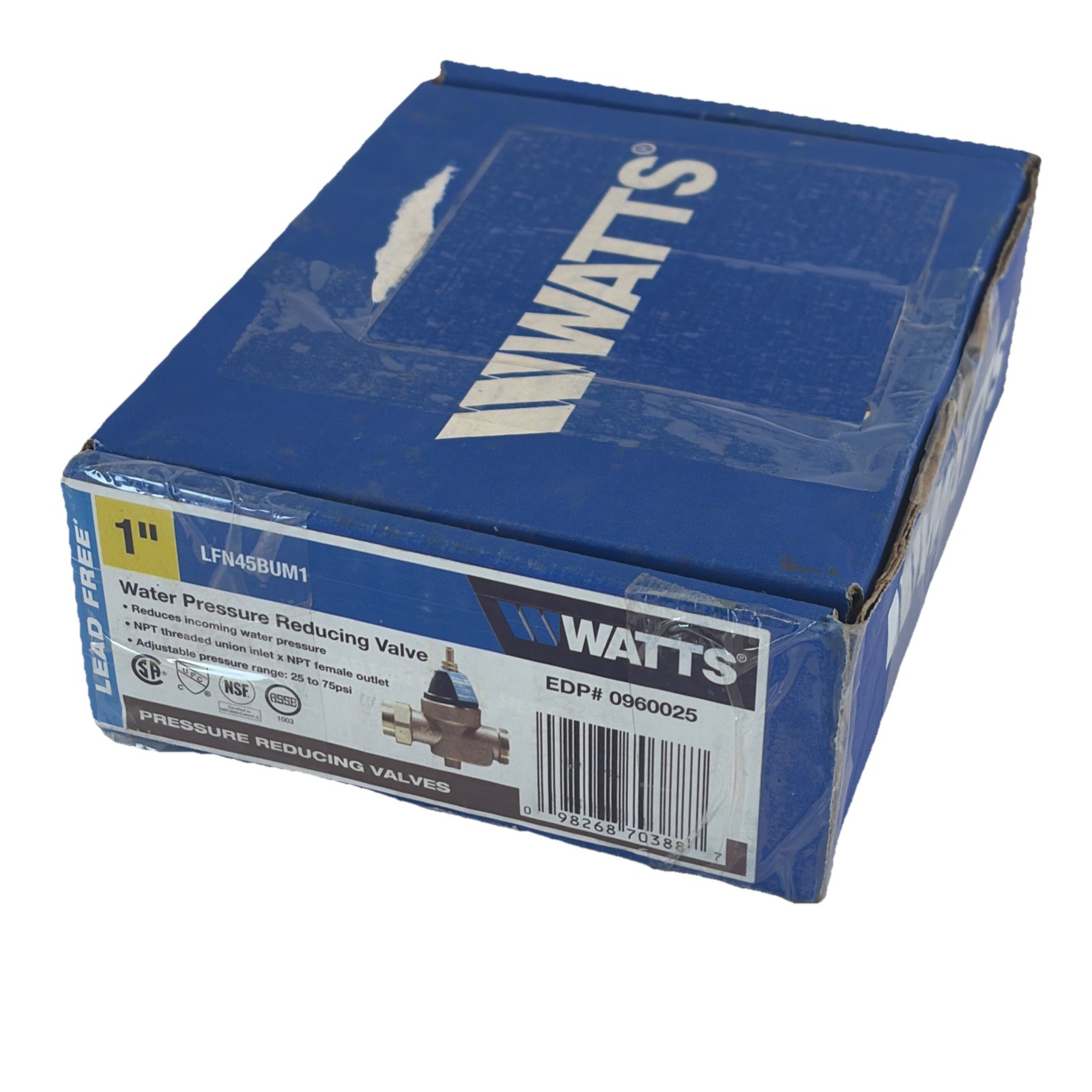 Watts LFN45BUM1 1 inch Water Pressure Reducing Valve EDP 0960025 NPT x NPT