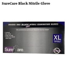 5/100's SureCare X-LARGE Latex & Powder Free Black 5-ml Nitrile Glove picture