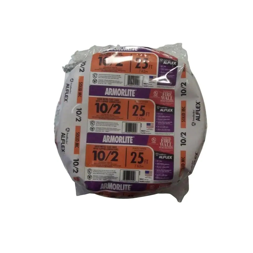 Cerrowire 10/2 x 25 ft. Solid CU MC Metal Clad Armorlite Cable